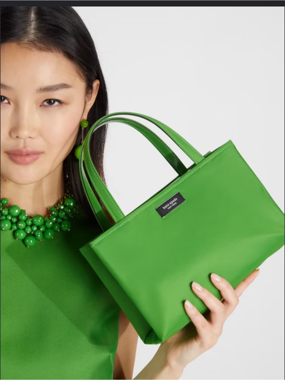 kate spade Bright Green Leather Top-Handle Tote